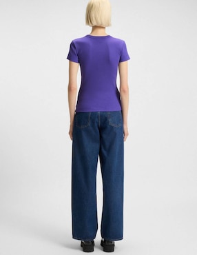 Playera manga corta Hugo Blue W25 cuello redondo para mujer