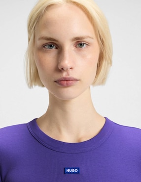 Playera manga corta Hugo Blue W25 cuello redondo para mujer