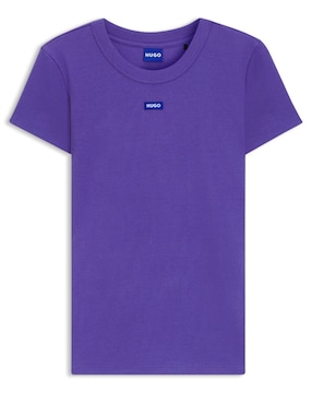 Playera manga corta Hugo Blue W25 cuello redondo para mujer