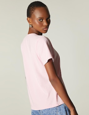 Playera manga corta Studio F cuello redondo para mujer