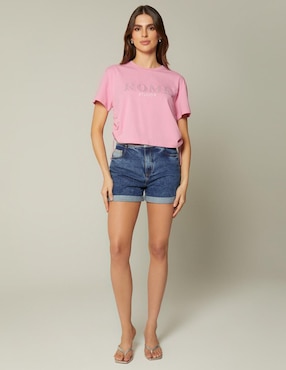 Playera manga corta Studio F Rome cuello redondo para mujer