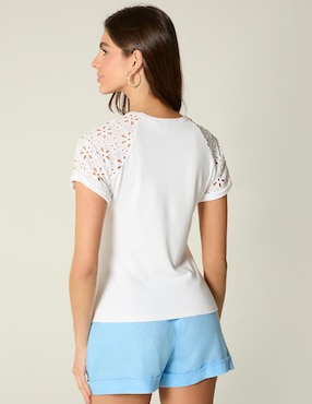 Playera manga corta Studio F Puerto Escondido cuello redondo para mujer