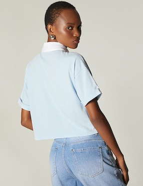 Top Studio F cuello camisero manga corta