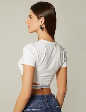 Top Studio F cuello redondo manga corta