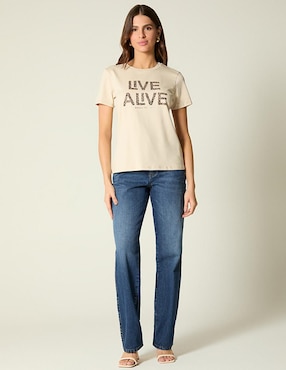 Playera manga corta Studio F Piton Style cuello redondo para mujer