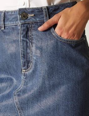 Falda mini Studio F Liquid Denim de mezclilla a la cintura