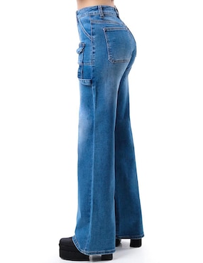 Jeans wide leg Roman Fashion corte cintura para mujer