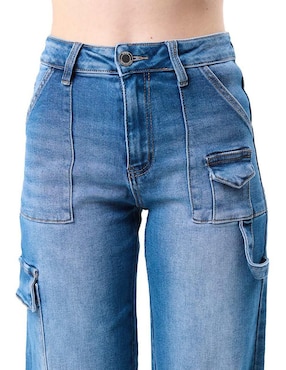 Jeans wide leg Roman Fashion corte cintura para mujer