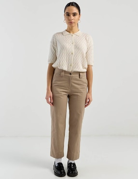 Pantalón chino Petite Studio straight para mujer