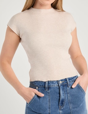 Playera manga corta Petite Studio cuello redondo para mujer