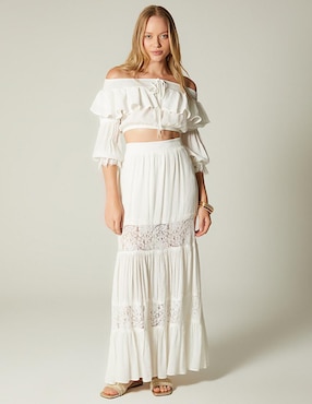 Falda larga Studio F Bohemian Comeback cintura alta