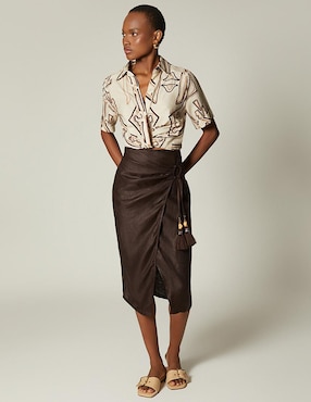 Falda midi Studio F Navajo Moderno a la cintura