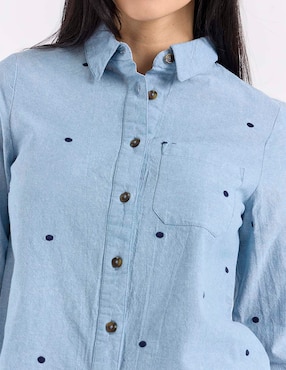 Camisa Petite Studio de algodón manga larga para mujer