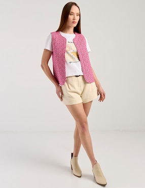 Playera manga corta Petite Studio cuello redondo para mujer