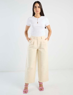 Pantalón coulotte Petite Studio straight para mujer