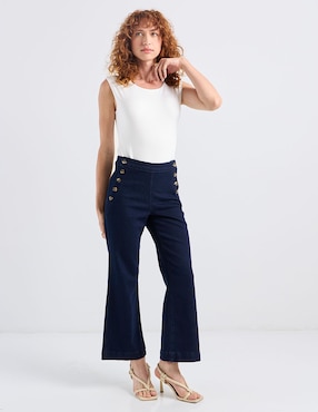 Jeans coulotte straight cintura alta Petite Studio para mujer
