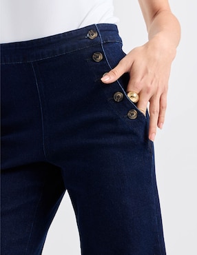 Jeans coulotte straight cintura alta Petite Studio para mujer