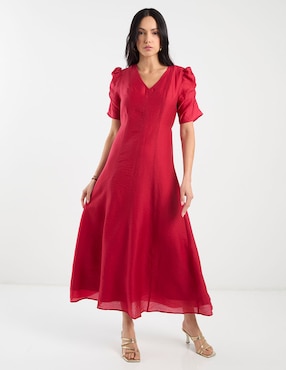 Vestido largo de fiesta Petite Studio escote V