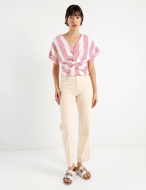 Jeans straight cintura Map para mujer