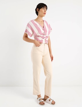 Jeans straight cintura Map para mujer