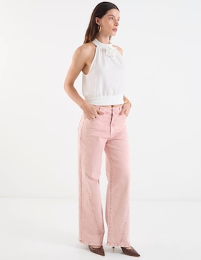 Jeans amplio a la cintura Map para mujer