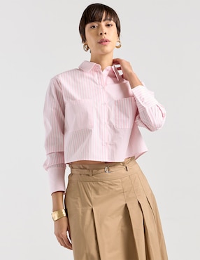 Camisa Map de algodón manga larga para mujer