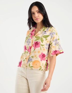 Camisa Map de algodón manga al codo para mujer