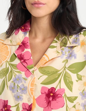 Camisa Map de algodón manga al codo para mujer
