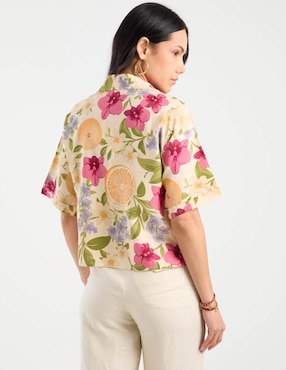 Camisa Map de algodón manga al codo para mujer