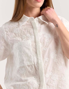 Camisa Map de algodón manga corta para mujer