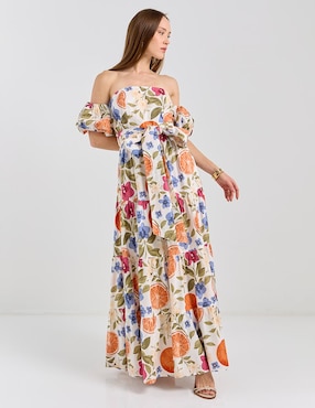 Vestido largo casual Map para mujer