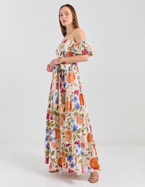 Vestido largo casual Map para mujer