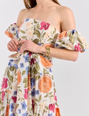 Vestido largo casual Map para mujer