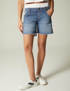 Short Studio F Sporty Striped Denim para mujer