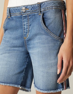 Short Studio F Sporty Striped Denim para mujer