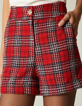 Short Studio F Xmas Street Winter In Red para mujer