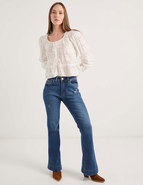 Blusa Pieces manga larga para mujer