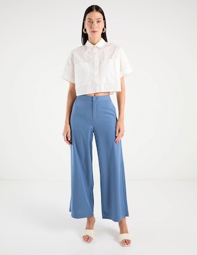 Pantalón capri Petite Studio amplio para mujer