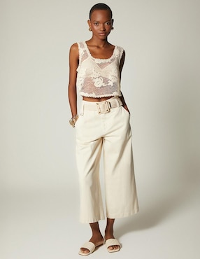 Pantalón capri Studio F amplio para mujer