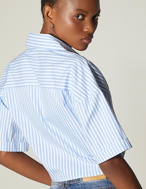 Top Studio F cuello camisero manga corta