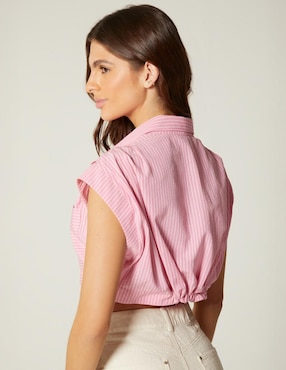 Top Studio F cuello camisero manga corta