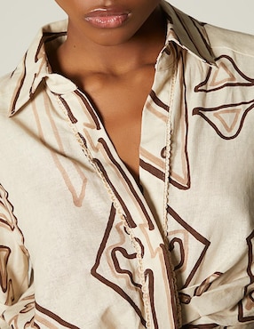 Top Studio F cuello camisero manga corta