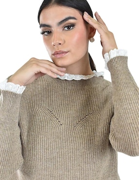 Suéter roman fashion cuello redondo para mujer
