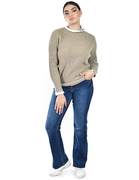 Suéter roman fashion cuello redondo para mujer