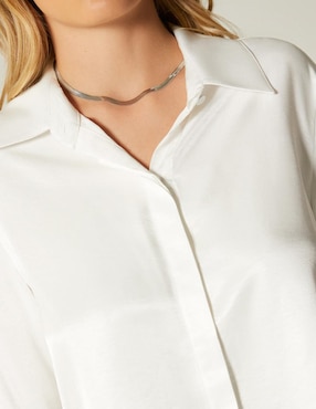 Top Studio F cuello camisero manga larga