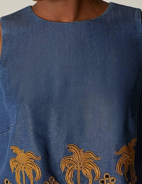 Top Studio F cuello redondo tirante ancho
