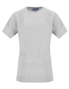 Playera manga corta Indicum Denim cuello redondo para mujer