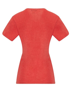 Playera manga corta Indicum Denim cuello redondo para mujer