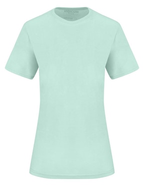 Playera manga corta Indicum Denim cuello redondo para mujer
