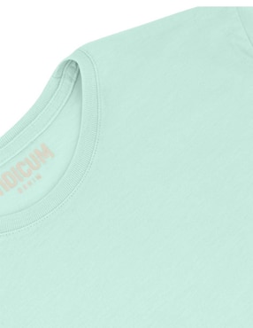 Playera manga corta Indicum Denim cuello redondo para mujer